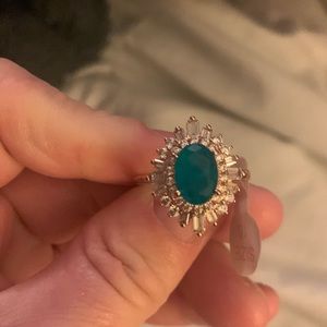 Brand new never worn!!! Size 10 marquise cut Ring with Jade stone/Cubic zirconia